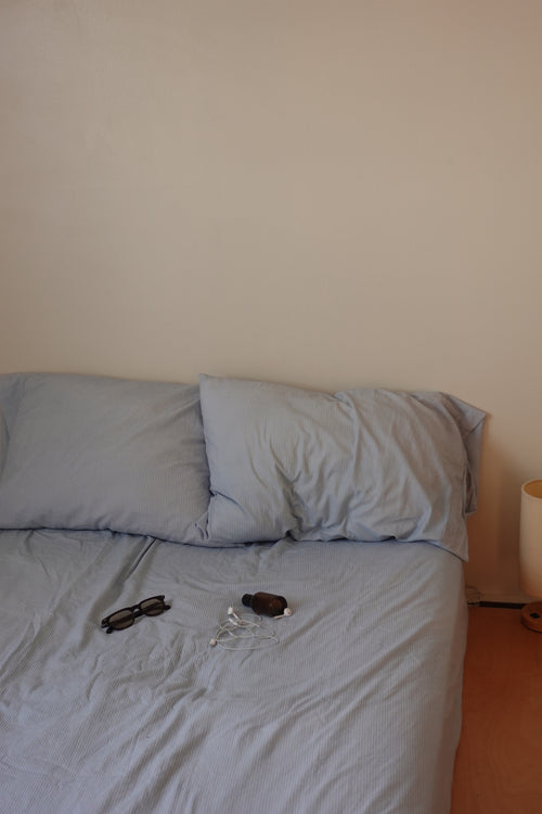 Still Blue Pillow and Sheet Set